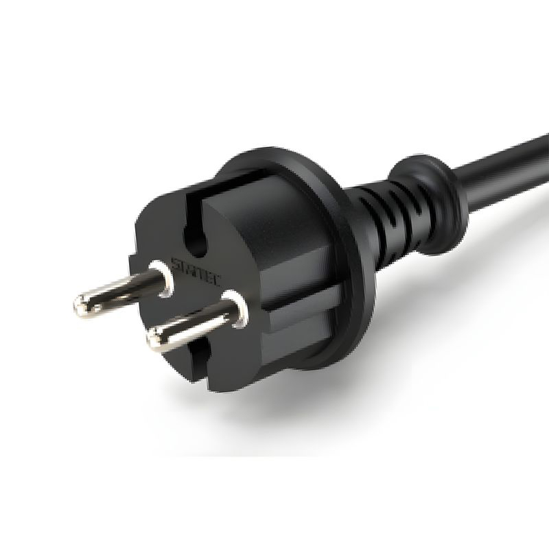 VDE/CE 承認済みの欧州 2 ピンおよび 3 ピン電源コード